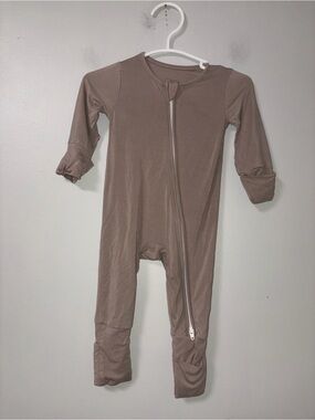 JunNeng Brown Bamboo Footie Zip Sleeper Unisex 0-3M